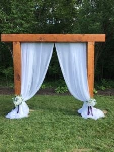 Arbor with Curtains Decorations - Country Lane Lodge