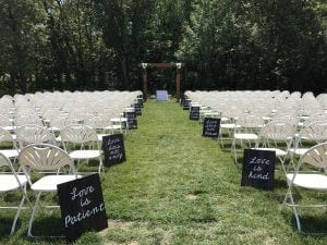 Aisle Decorations at Des Moines Wedding Dinner Venue, Country Lane Lodge